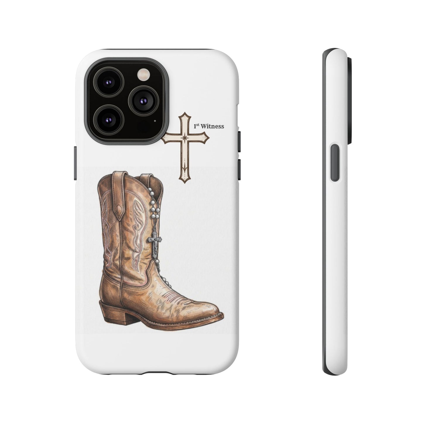 Rosary Cowboy Boot Phone Case — Western Brown Boot Protective iPhone Cover