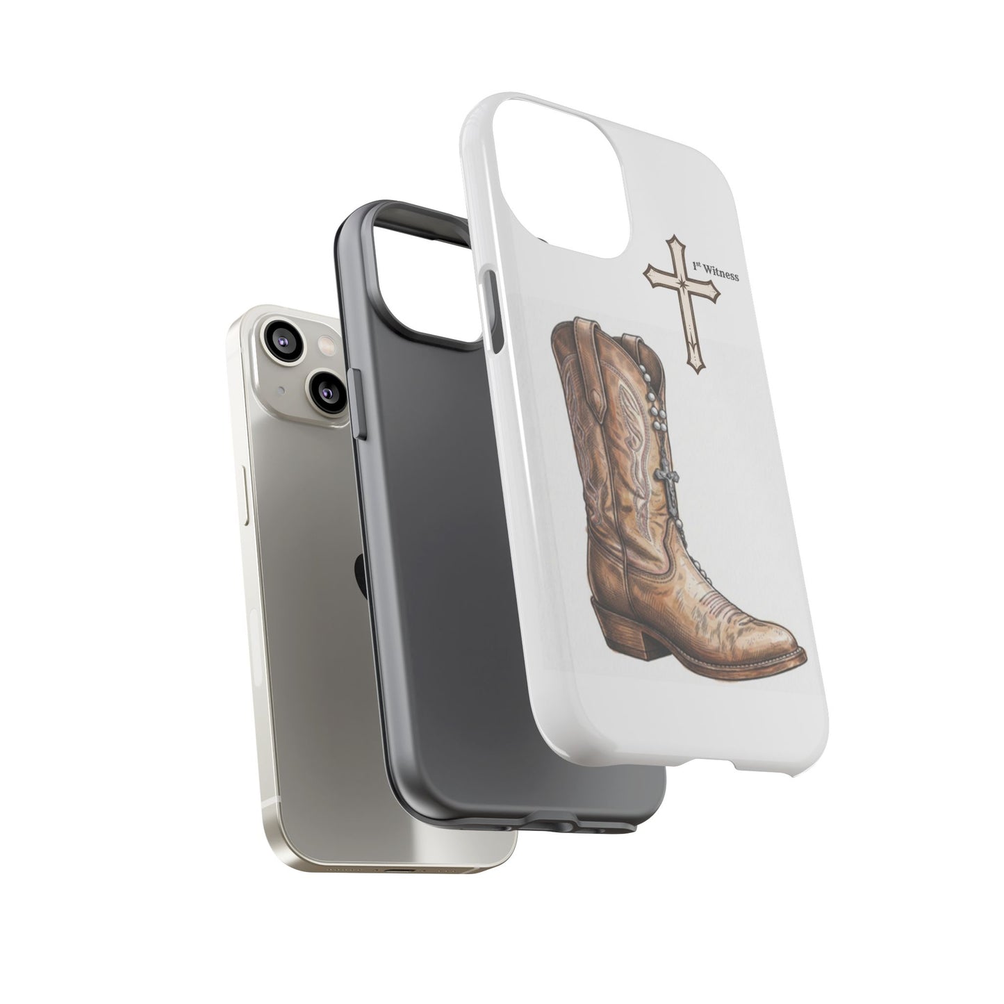 Rosary Cowboy Boot Phone Case — Western Brown Boot Protective iPhone Cover
