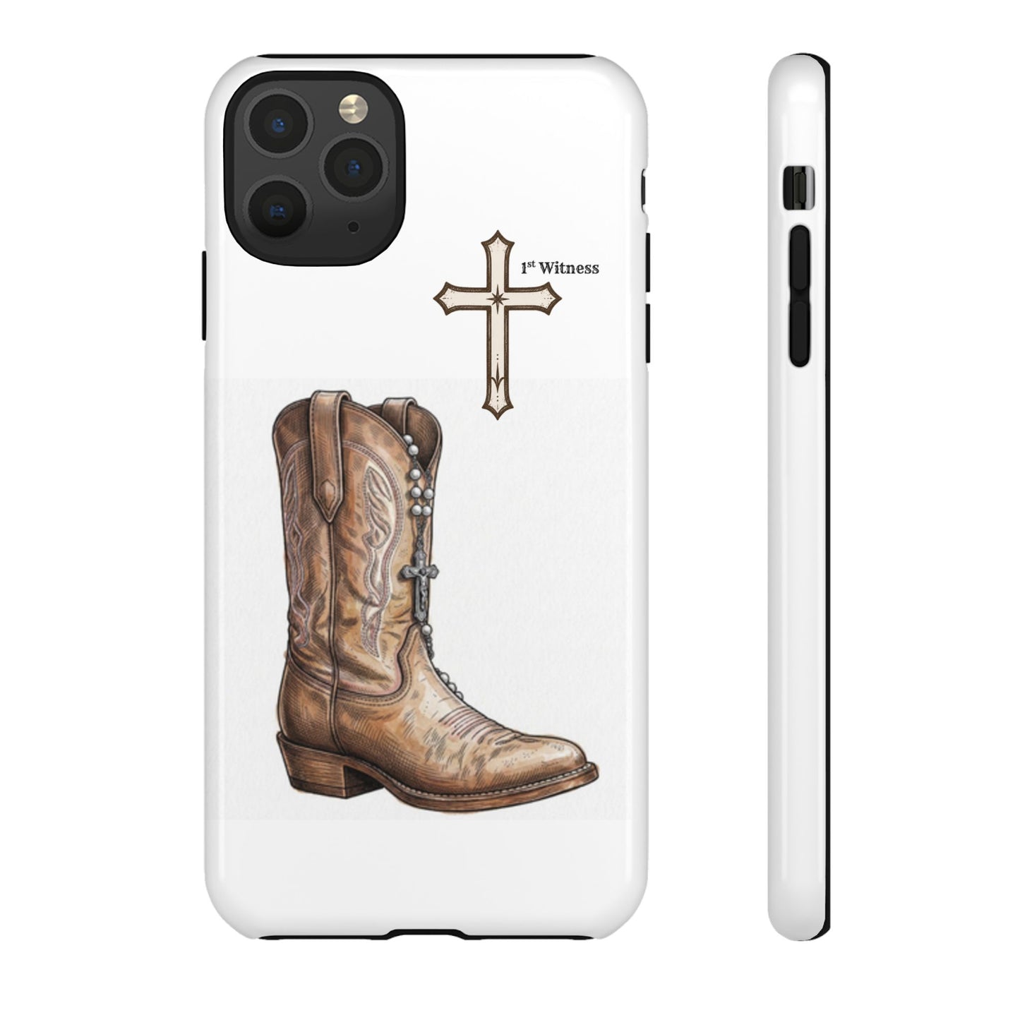 Rosary Cowboy Boot Phone Case — Western Brown Boot Protective iPhone Cover