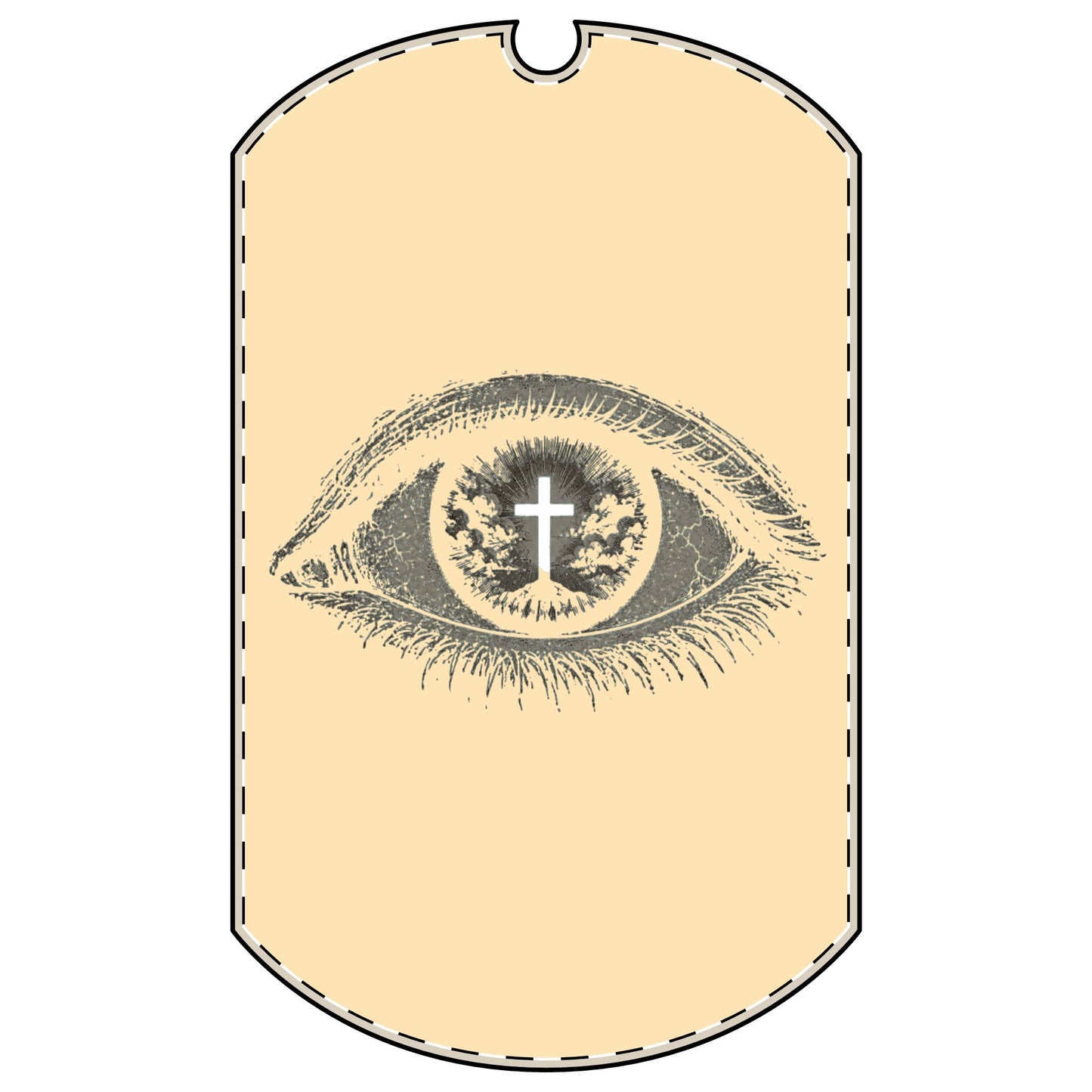 Eye of Faith Dog Tag — Christian Cross Eye Pendant with Chain