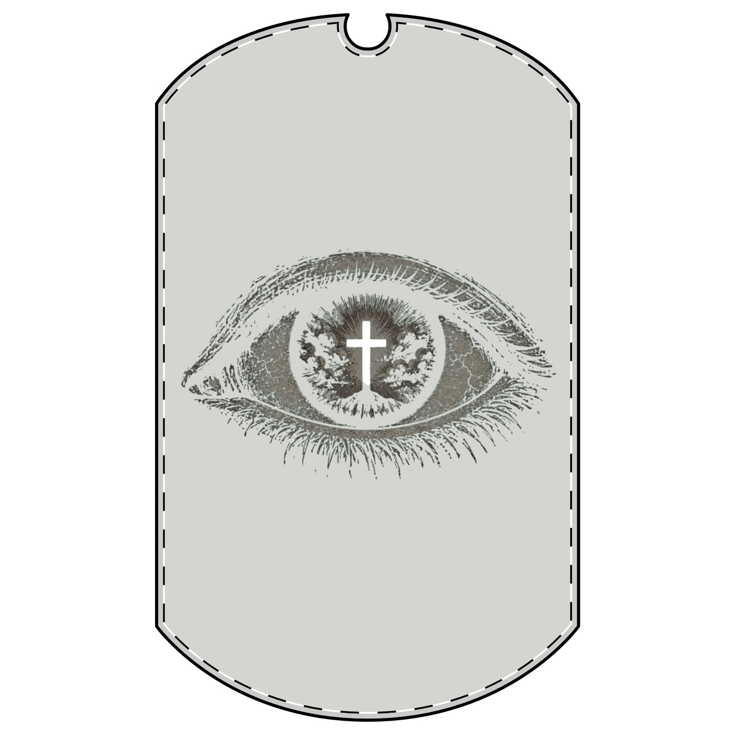 Eye of Faith Dog Tag — Christian Cross Eye Pendant with Chain