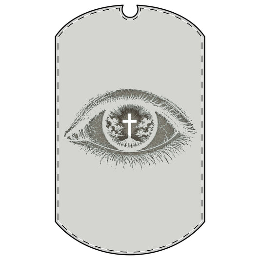 Eye of Faith Dog Tag — Christian Cross Eye Pendant with Chain