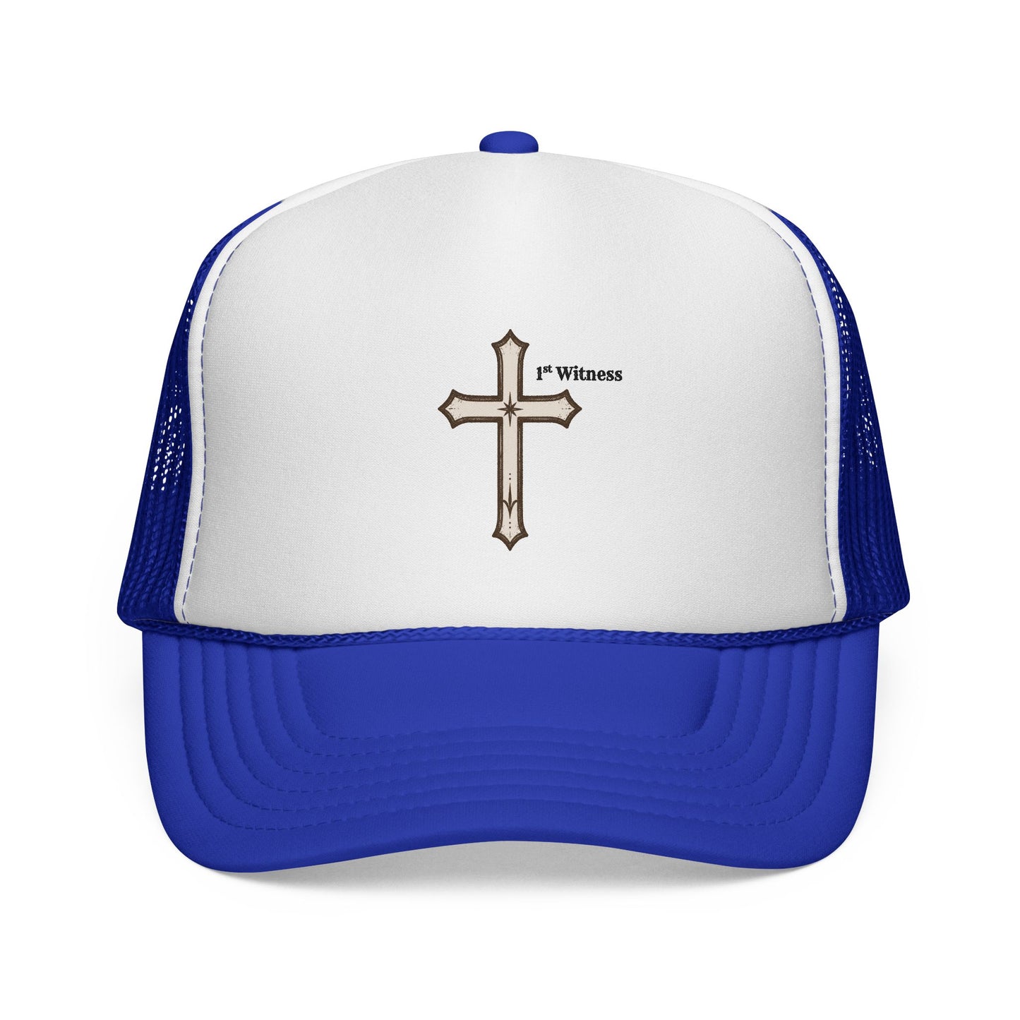 Cross Trucker Cap — Faith Baseball Hat with 'My Witness' Embroidered Design