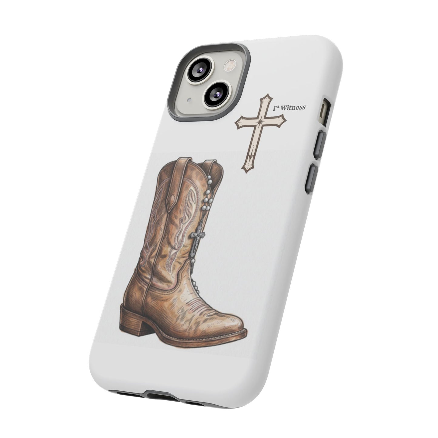 Rosary Cowboy Boot Phone Case — Western Brown Boot Protective iPhone Cover