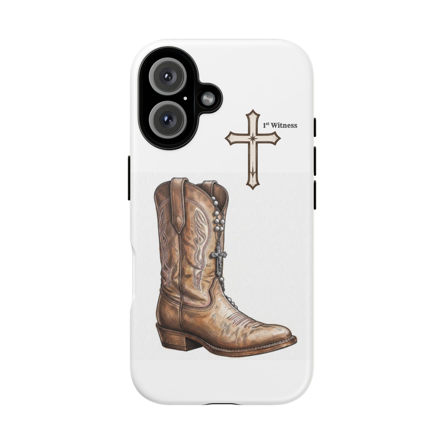 Rosary Cowboy Boot Phone Case — Western Brown Boot Protective iPhone Cover