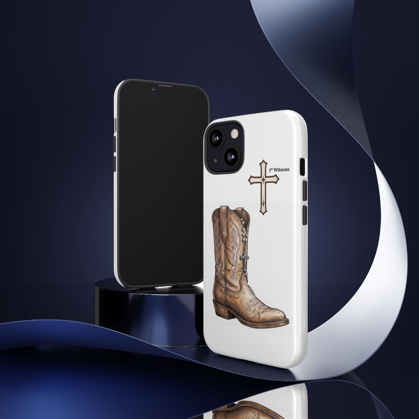 Rosary Cowboy Boot Phone Case — Western Brown Boot Protective iPhone Cover