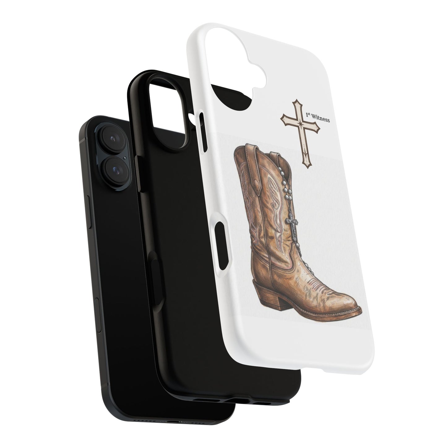 Rosary Cowboy Boot Phone Case — Western Brown Boot Protective iPhone Cover