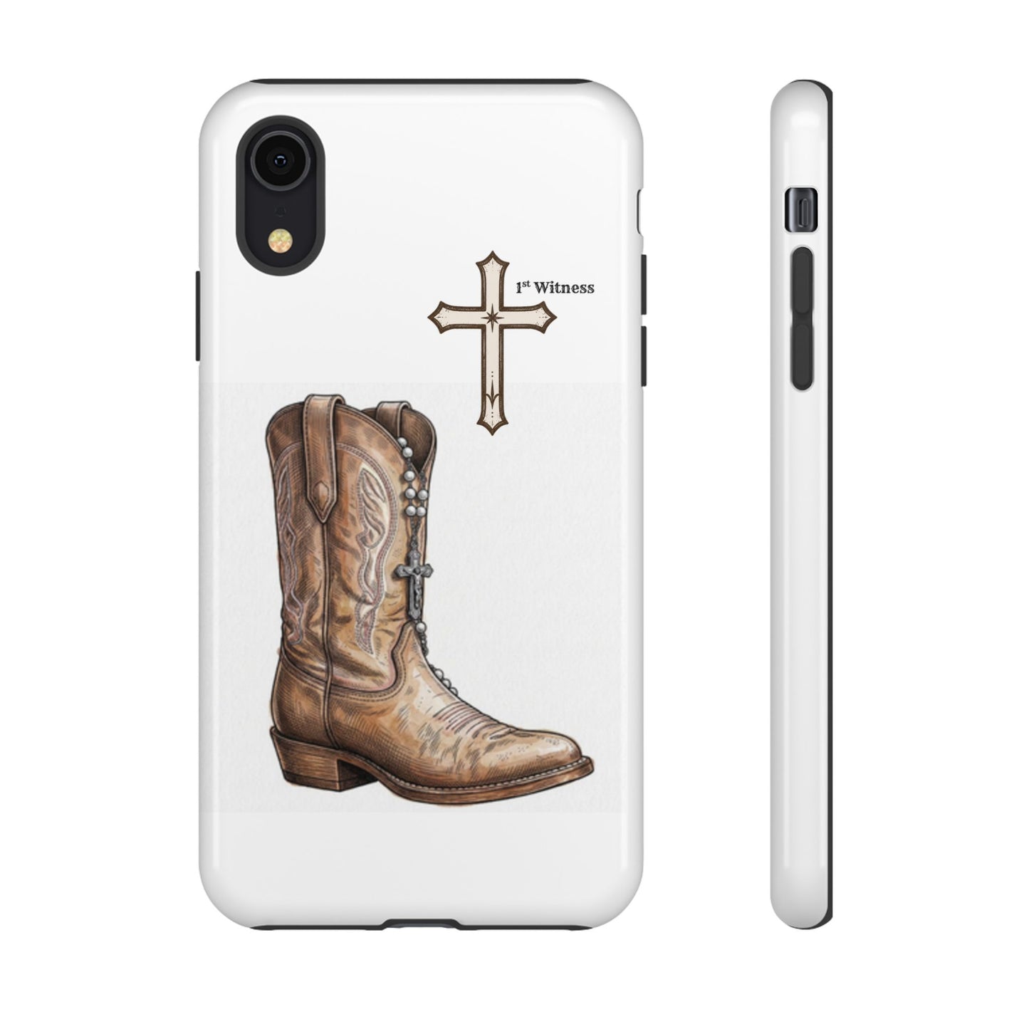 Rosary Cowboy Boot Phone Case — Western Brown Boot Protective iPhone Cover
