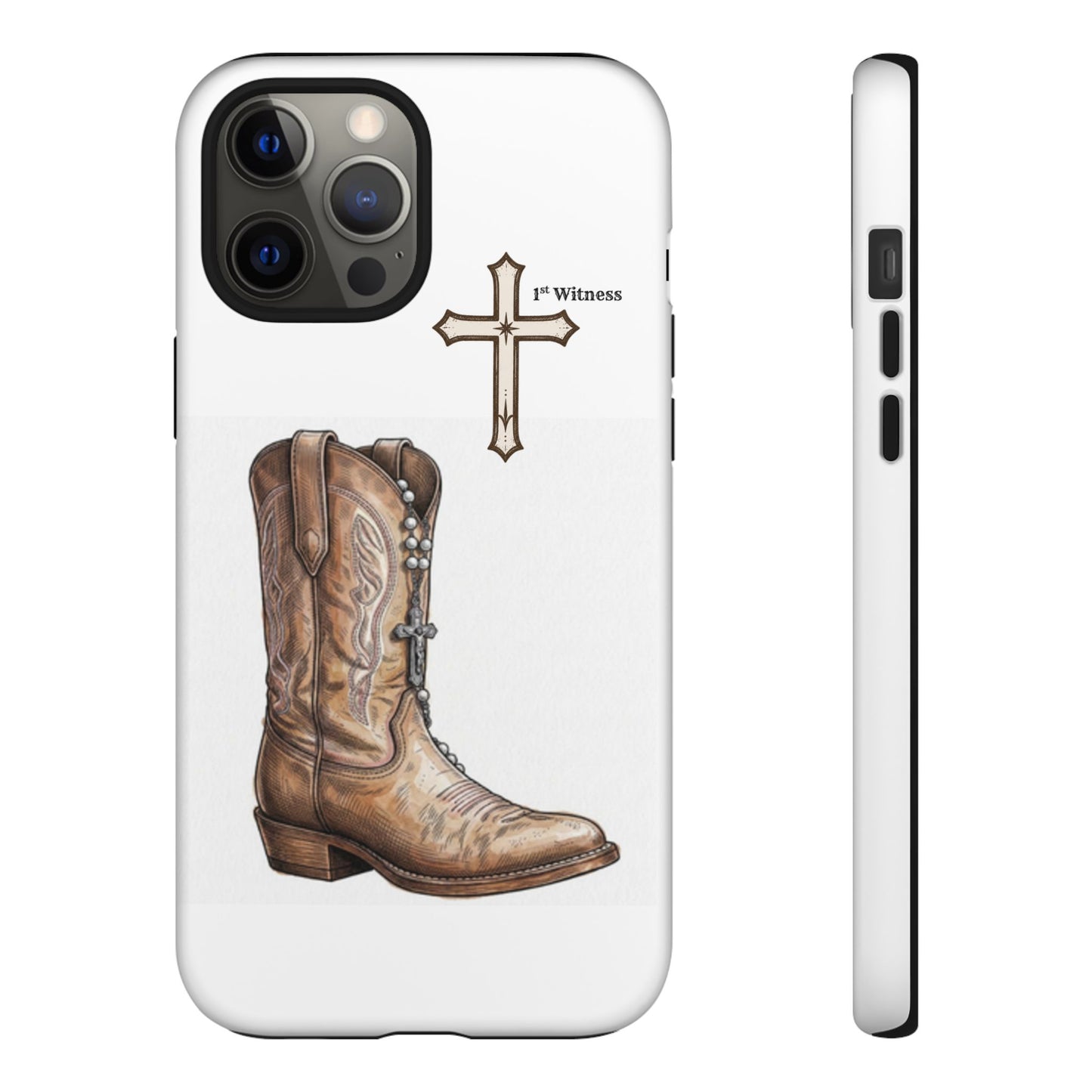 Rosary Cowboy Boot Phone Case — Western Brown Boot Protective iPhone Cover