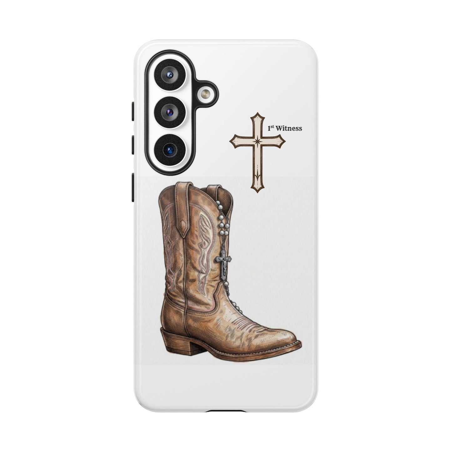 Rosary Cowboy Boot Phone Case — Western Brown Boot Protective iPhone Cover