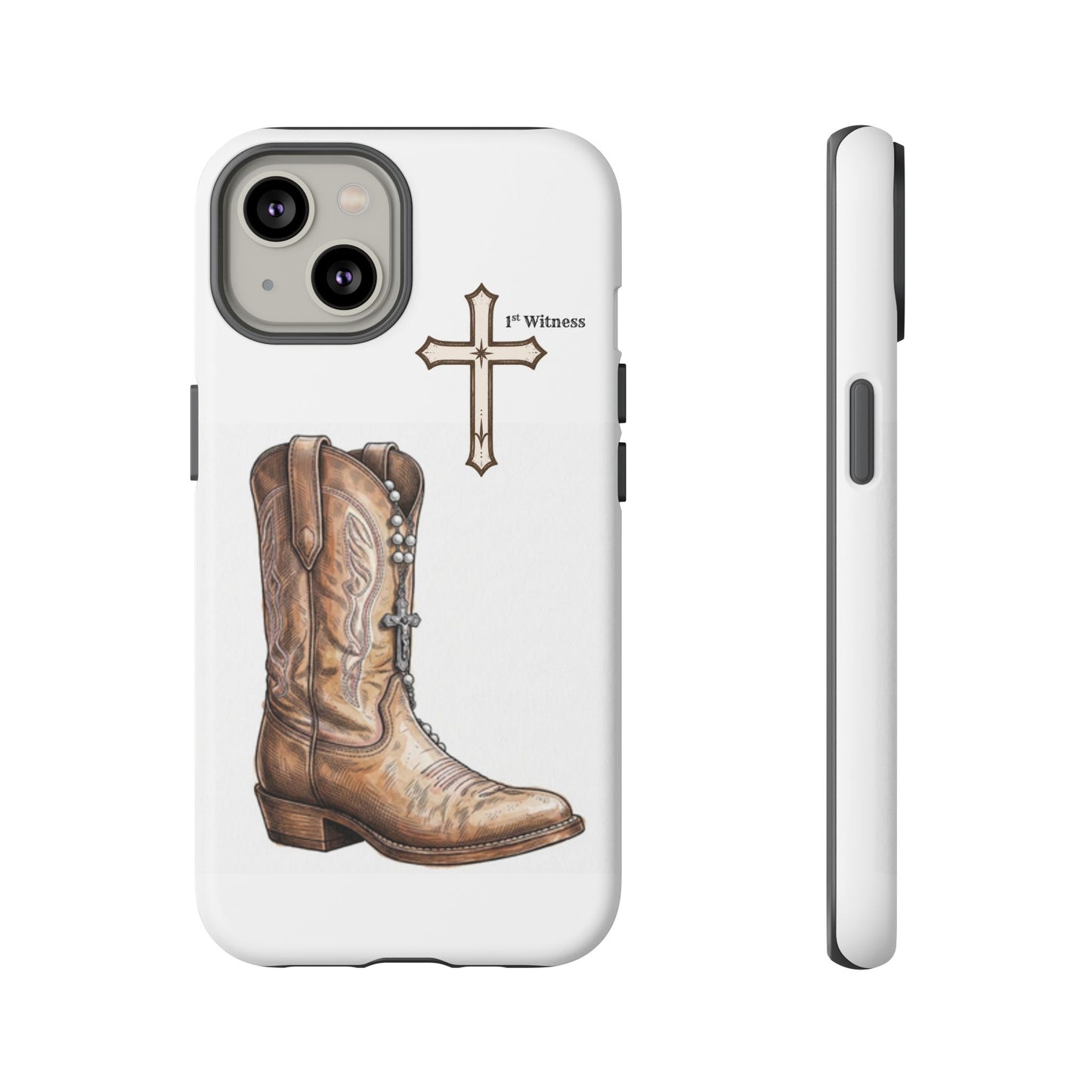 Rosary Cowboy Boot Phone Case — Western Brown Boot Protective iPhone Cover