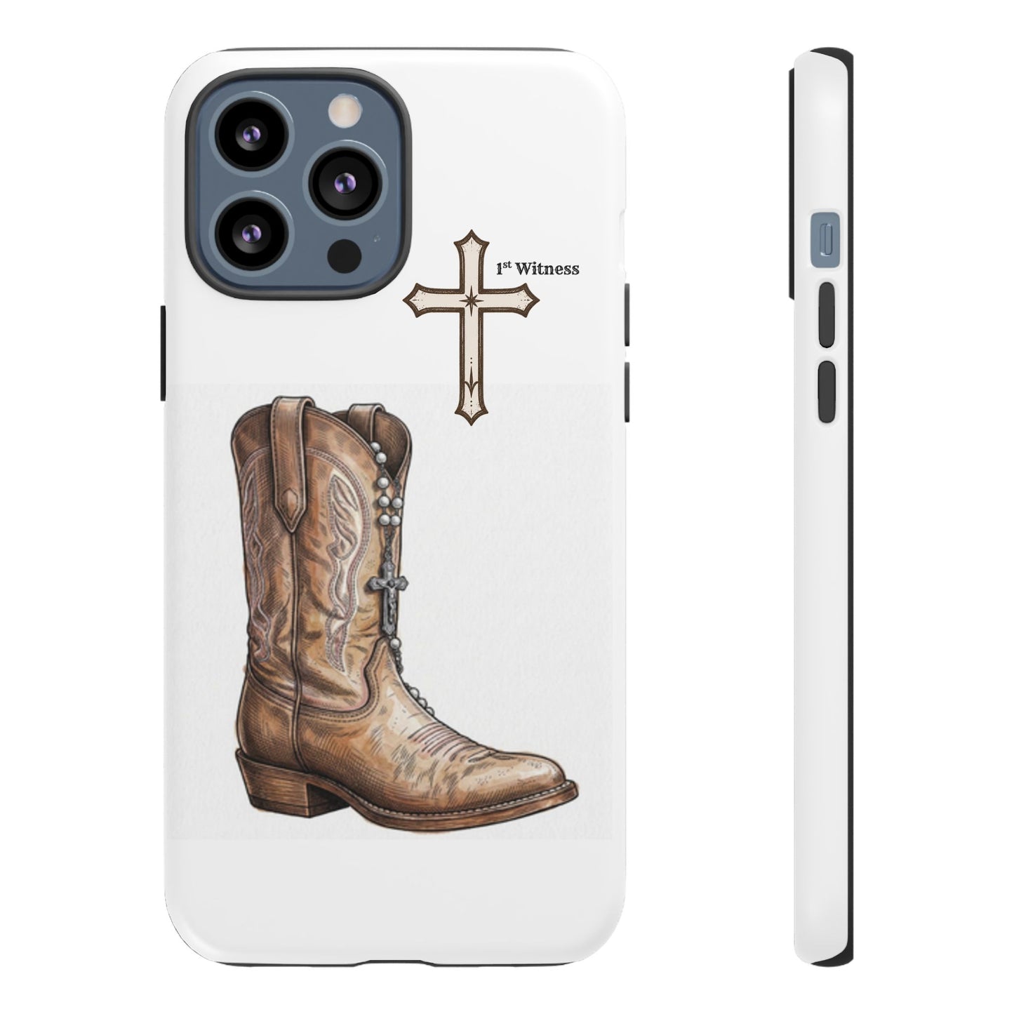 Rosary Cowboy Boot Phone Case — Western Brown Boot Protective iPhone Cover