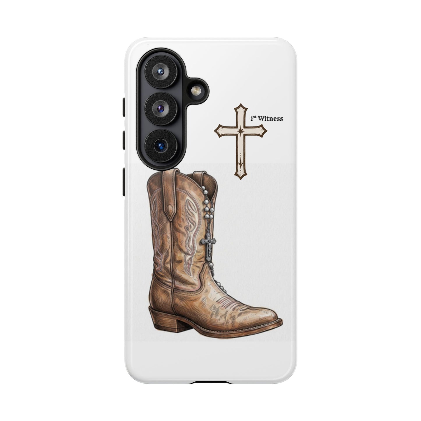 Rosary Cowboy Boot Phone Case — Western Brown Boot Protective iPhone Cover