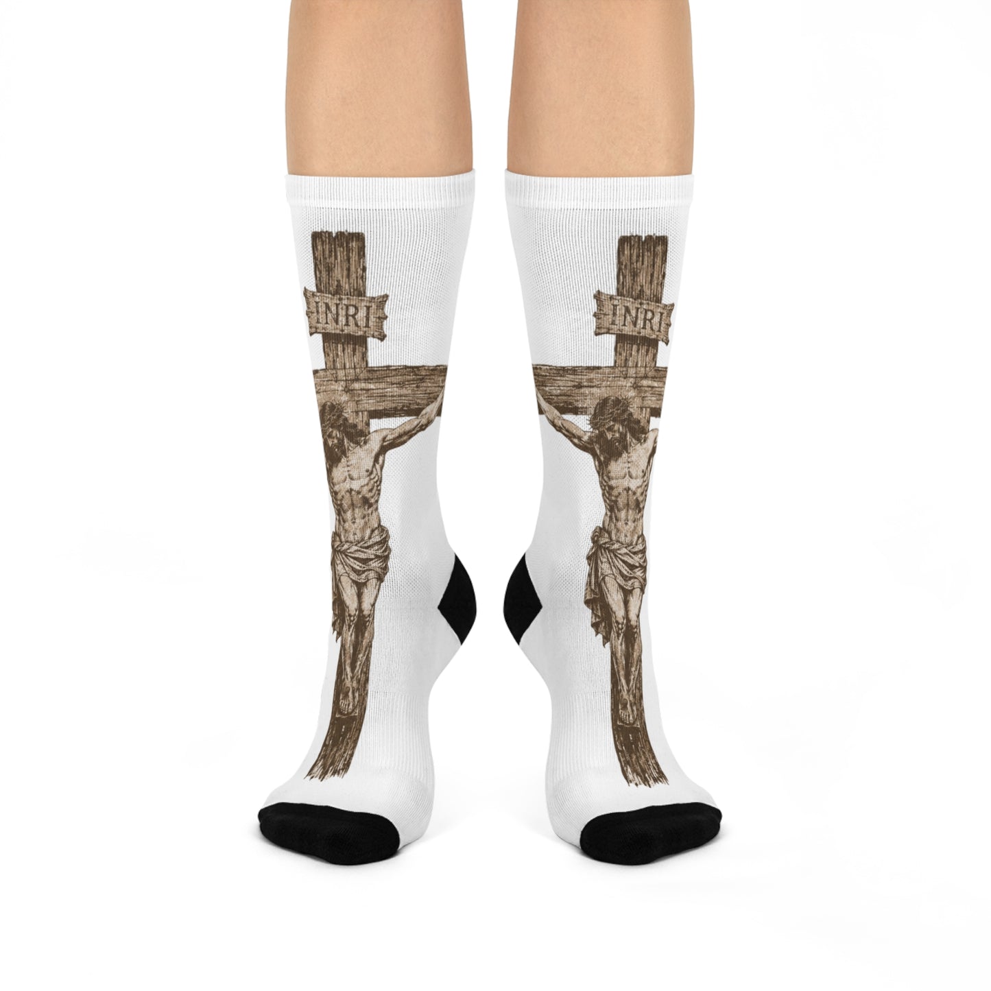 Crucifixion Crew Socks — Jesus Cross Cushioned Crew Socks