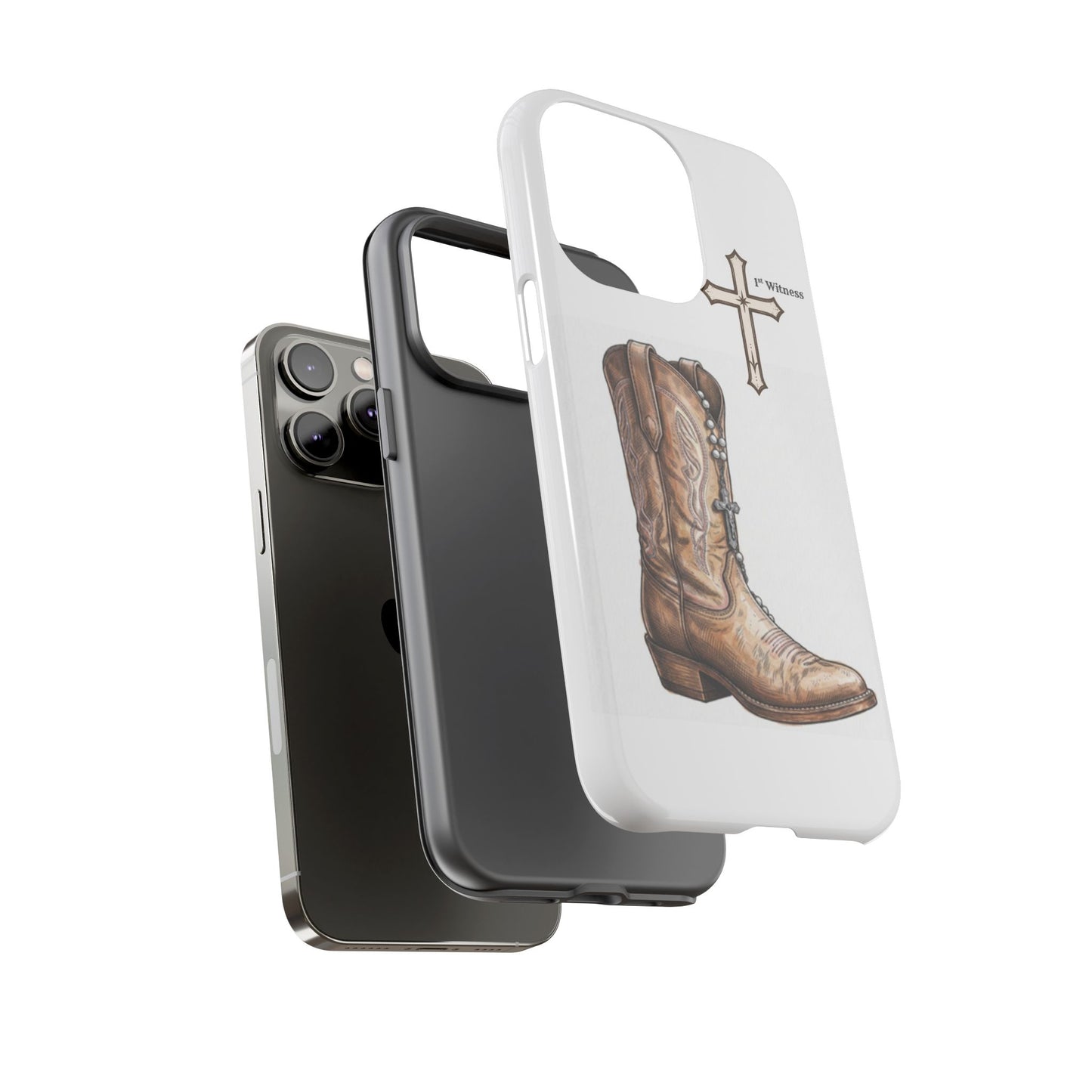 Rosary Cowboy Boot Phone Case — Western Brown Boot Protective iPhone Cover