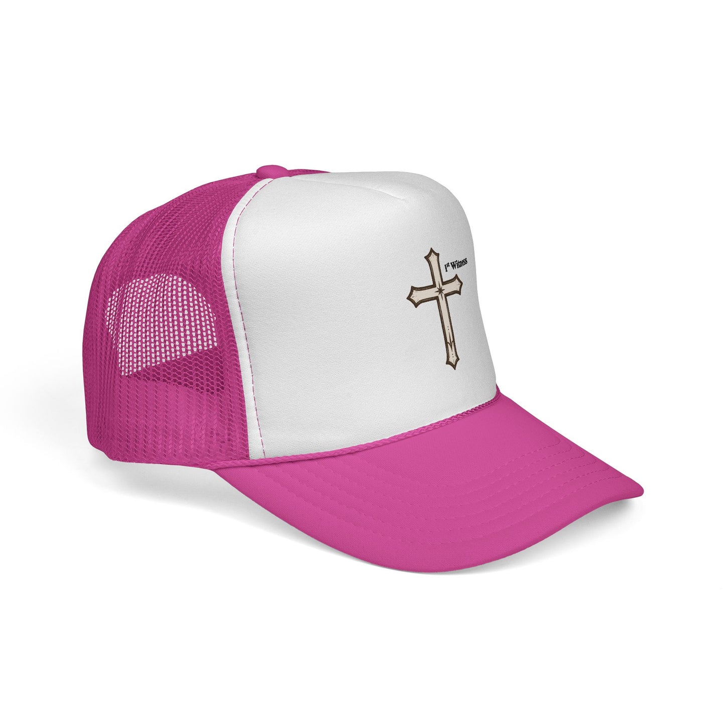 Cross Trucker Cap — Faith Baseball Hat with 'My Witness' Embroidered Design