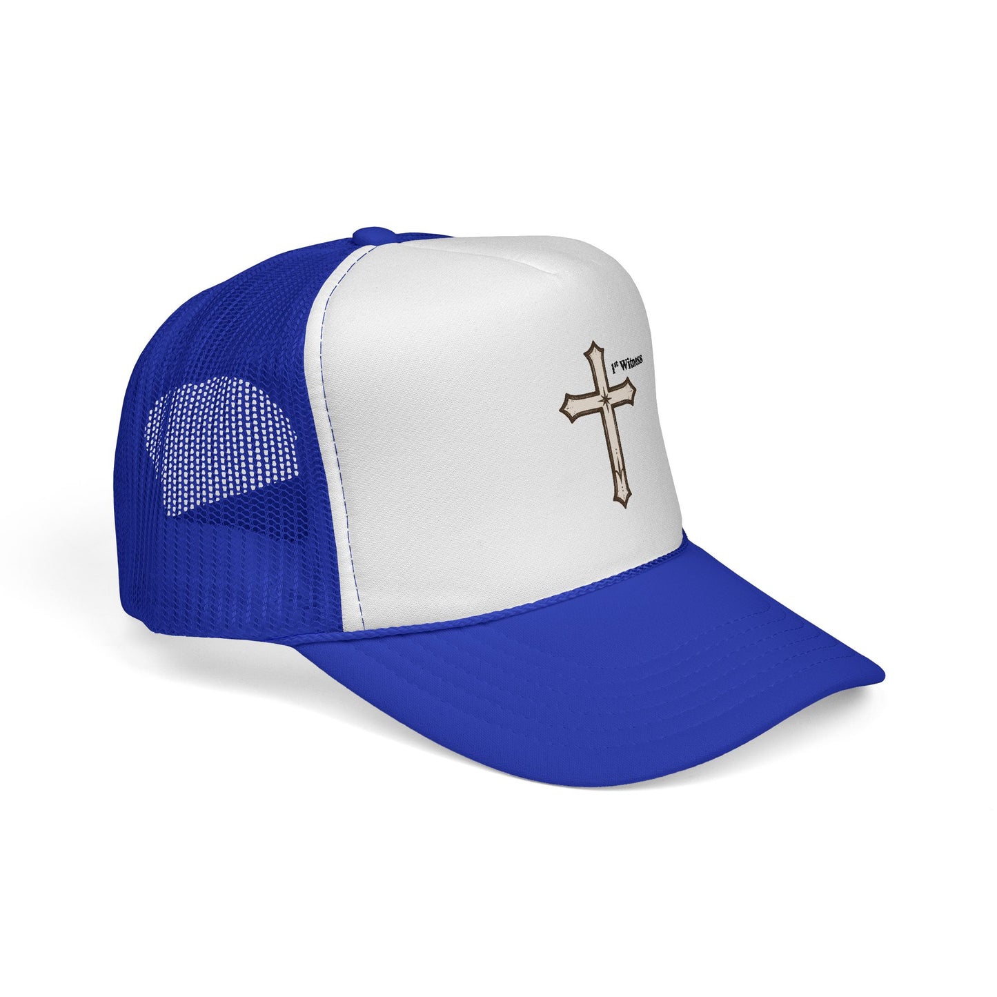 Cross Trucker Cap — Faith Baseball Hat with 'My Witness' Embroidered Design