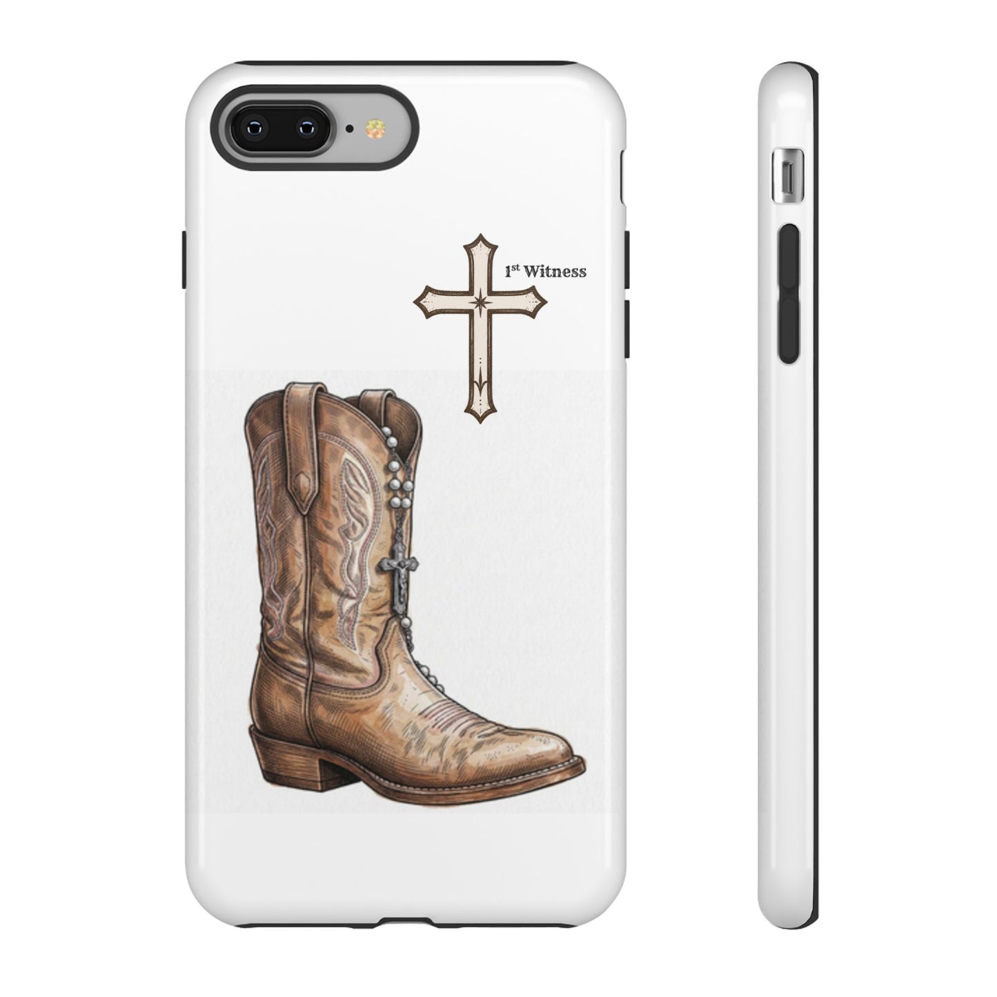 Rosary Cowboy Boot Phone Case — Western Brown Boot Protective iPhone Cover