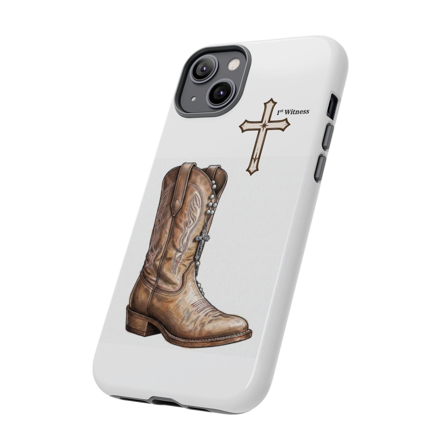 Rosary Cowboy Boot Phone Case — Western Brown Boot Protective iPhone Cover