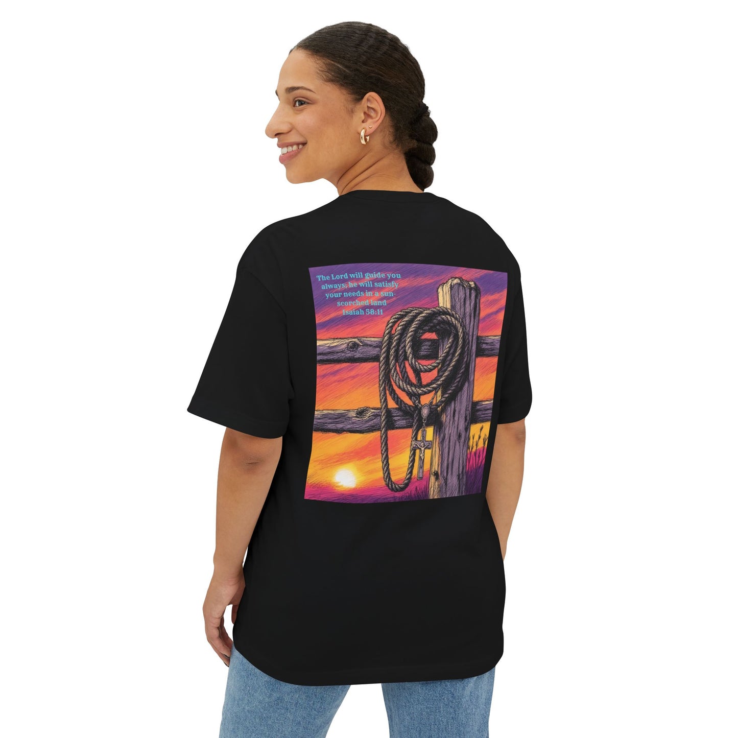 Isaiah 58:11 Ropin' Rosary T-shirt