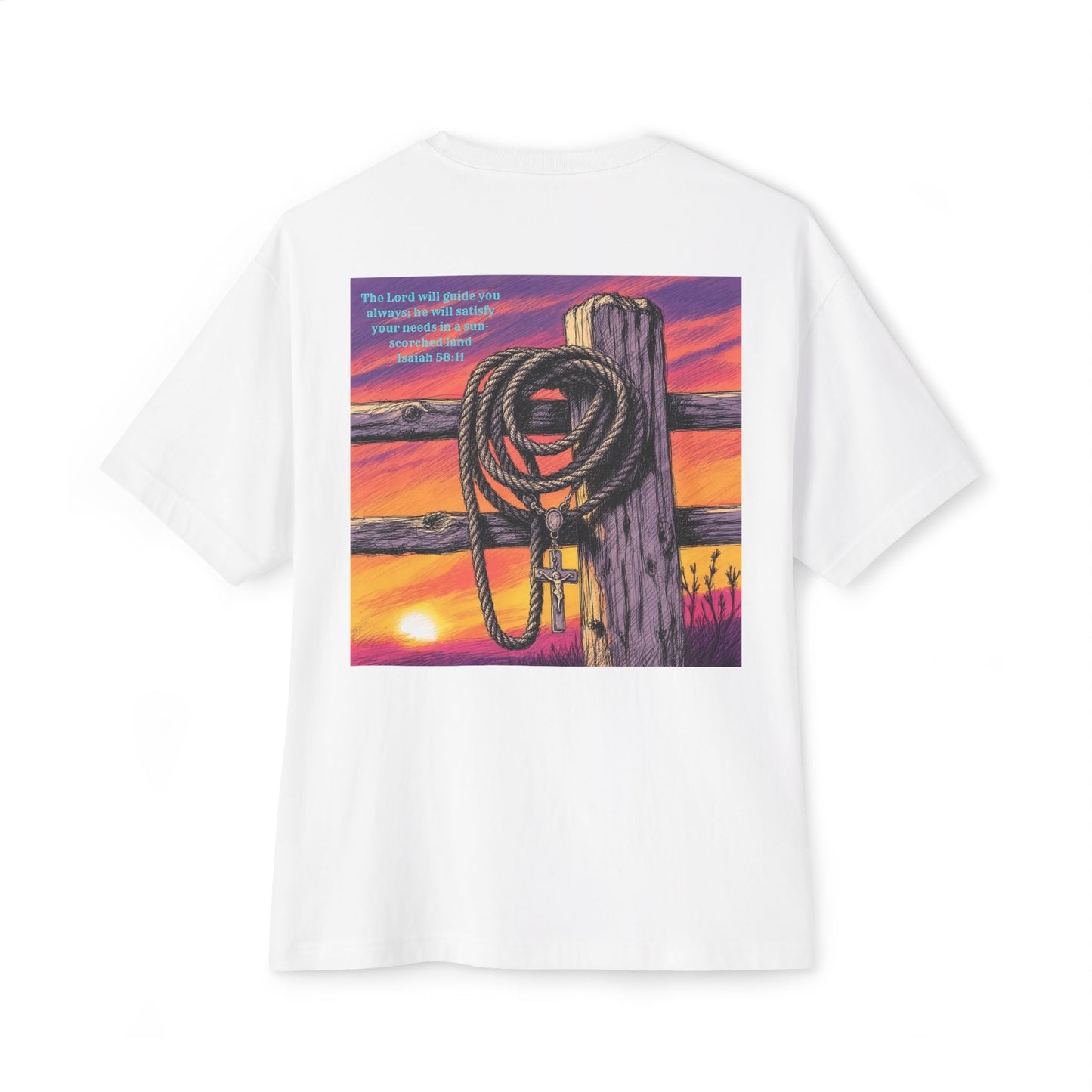 Isaiah 58:11 Ropin' Rosary T-shirt