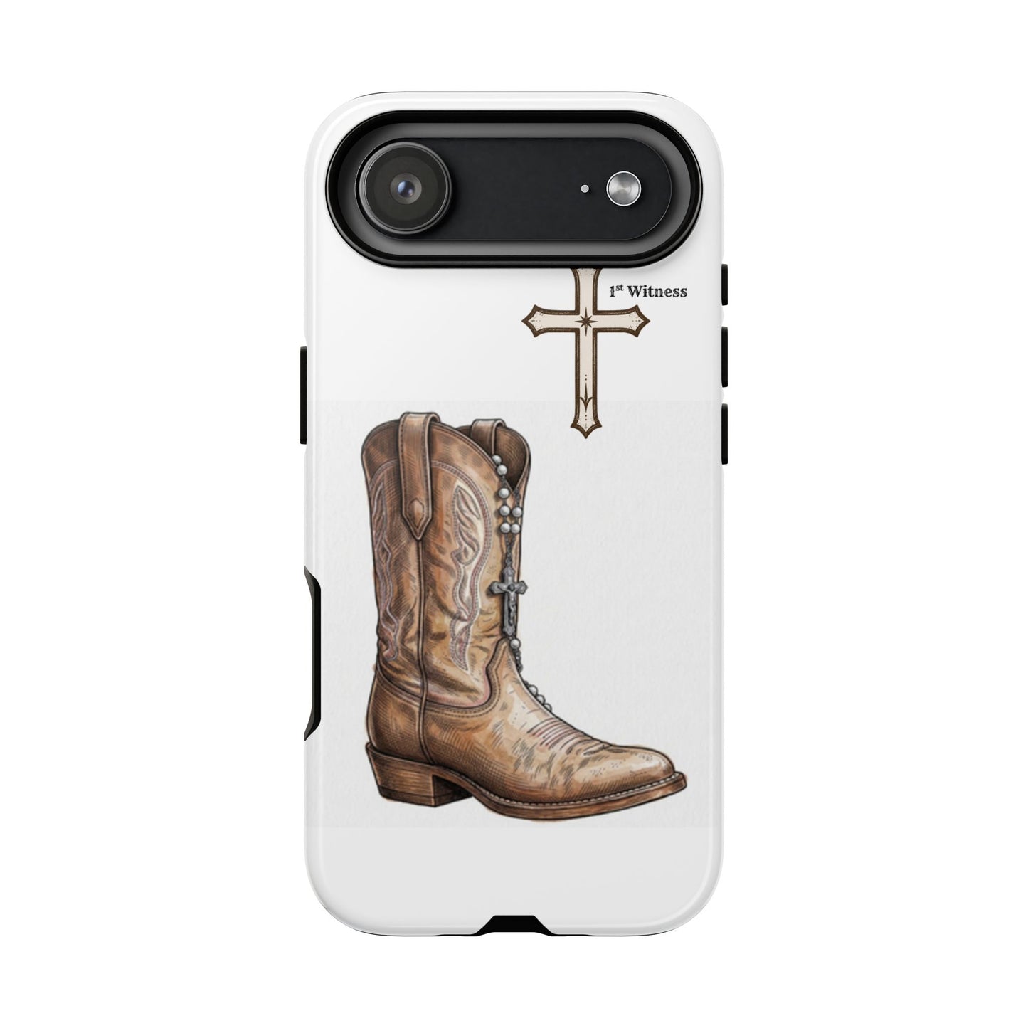 Rosary Cowboy Boot Phone Case — Western Brown Boot Protective iPhone Cover