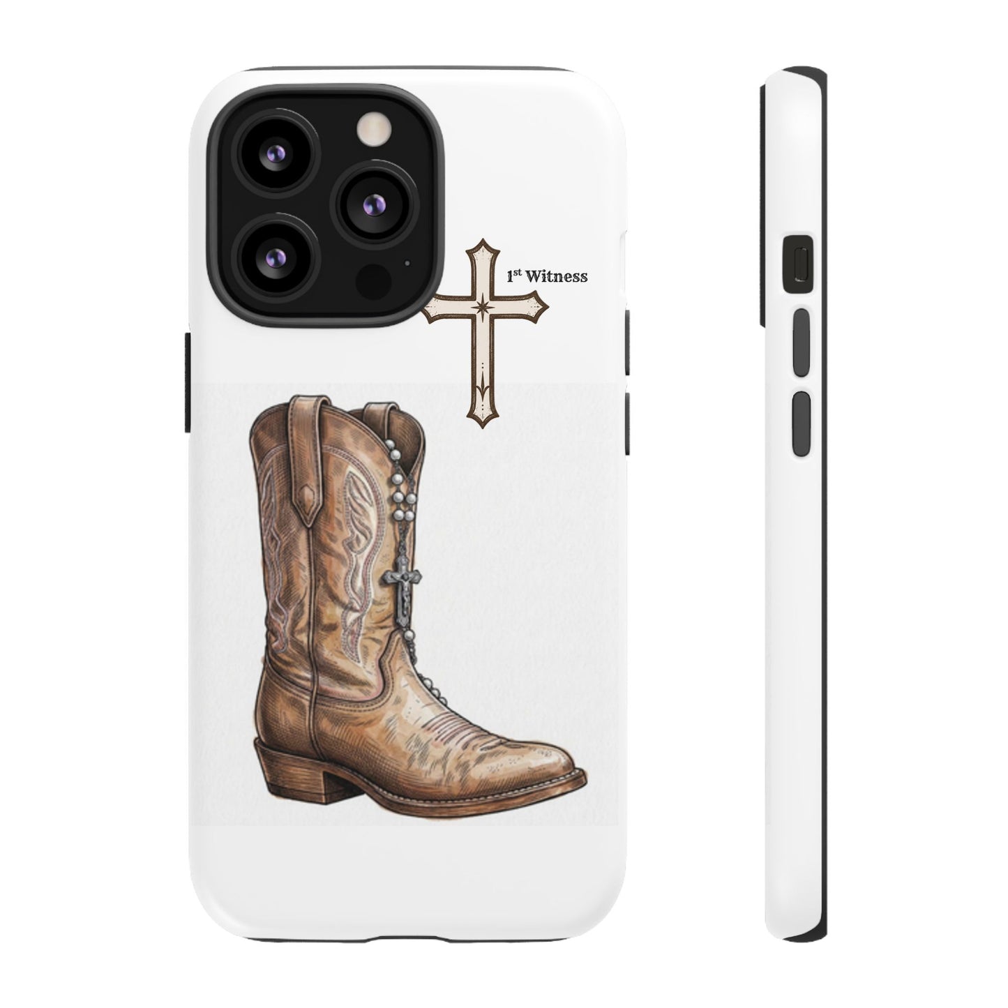 Rosary Cowboy Boot Phone Case — Western Brown Boot Protective iPhone Cover