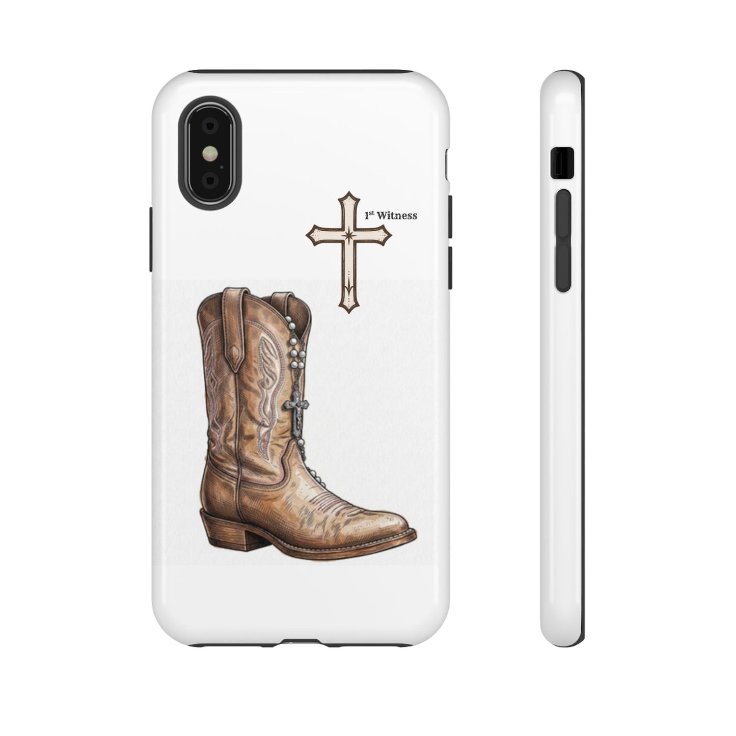 Rosary Cowboy Boot Phone Case — Western Brown Boot Protective iPhone Cover