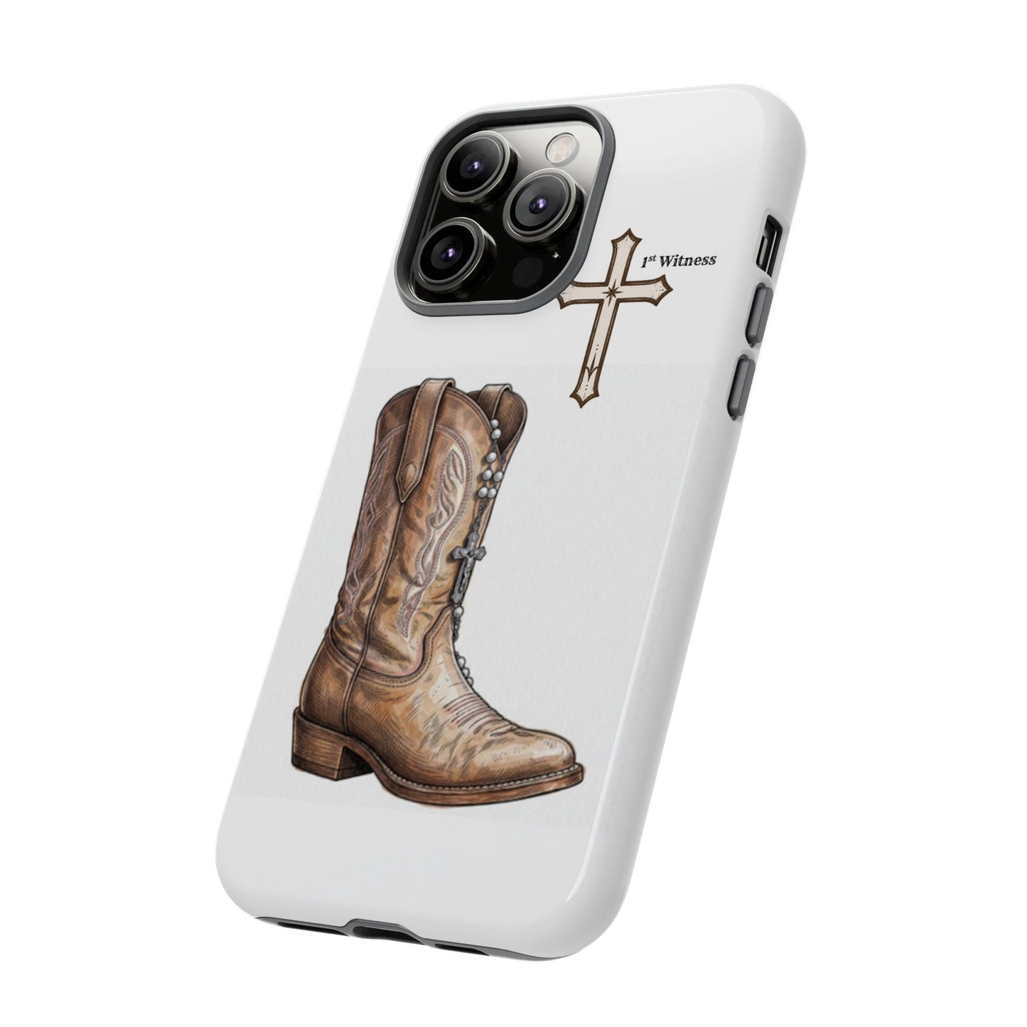 Rosary Cowboy Boot Phone Case — Western Brown Boot Protective iPhone Cover