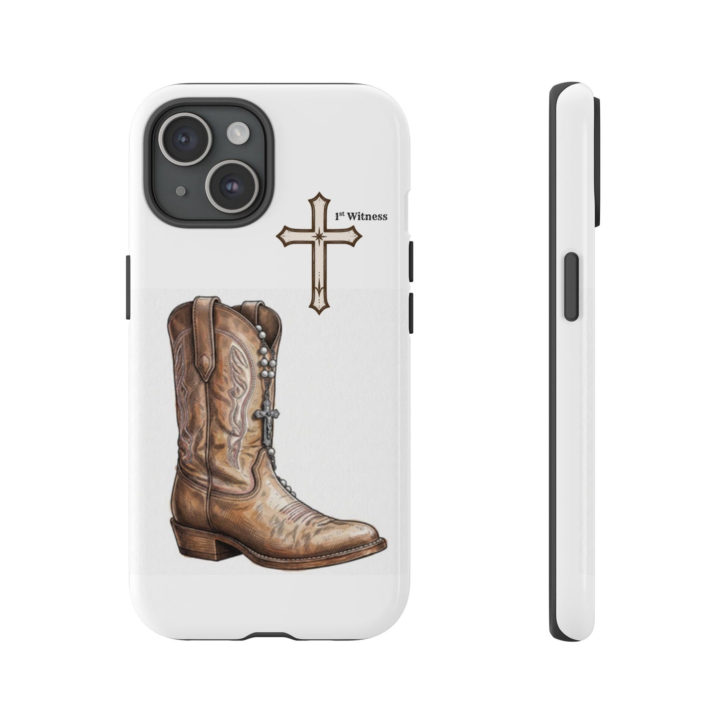 Rosary Cowboy Boot Phone Case — Western Brown Boot Protective iPhone Cover