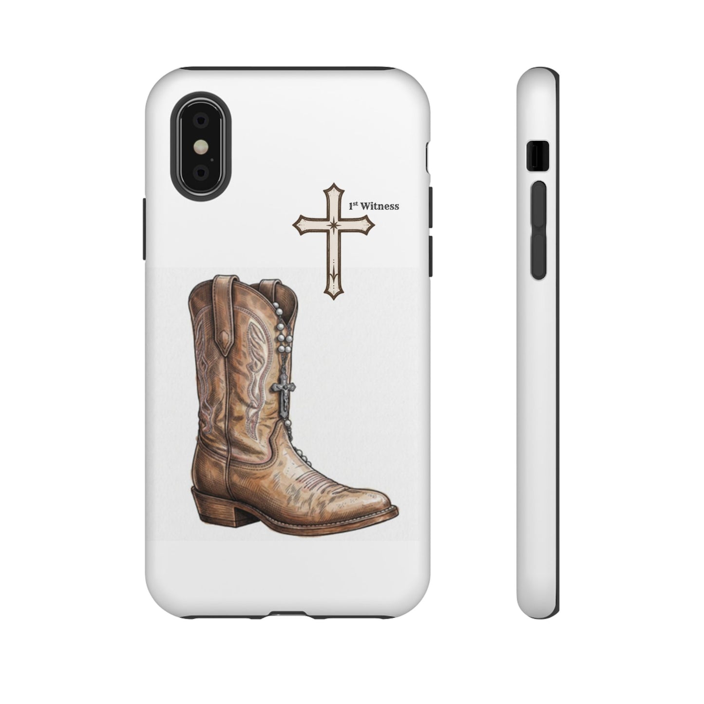 Rosary Cowboy Boot Phone Case — Western Brown Boot Protective iPhone Cover