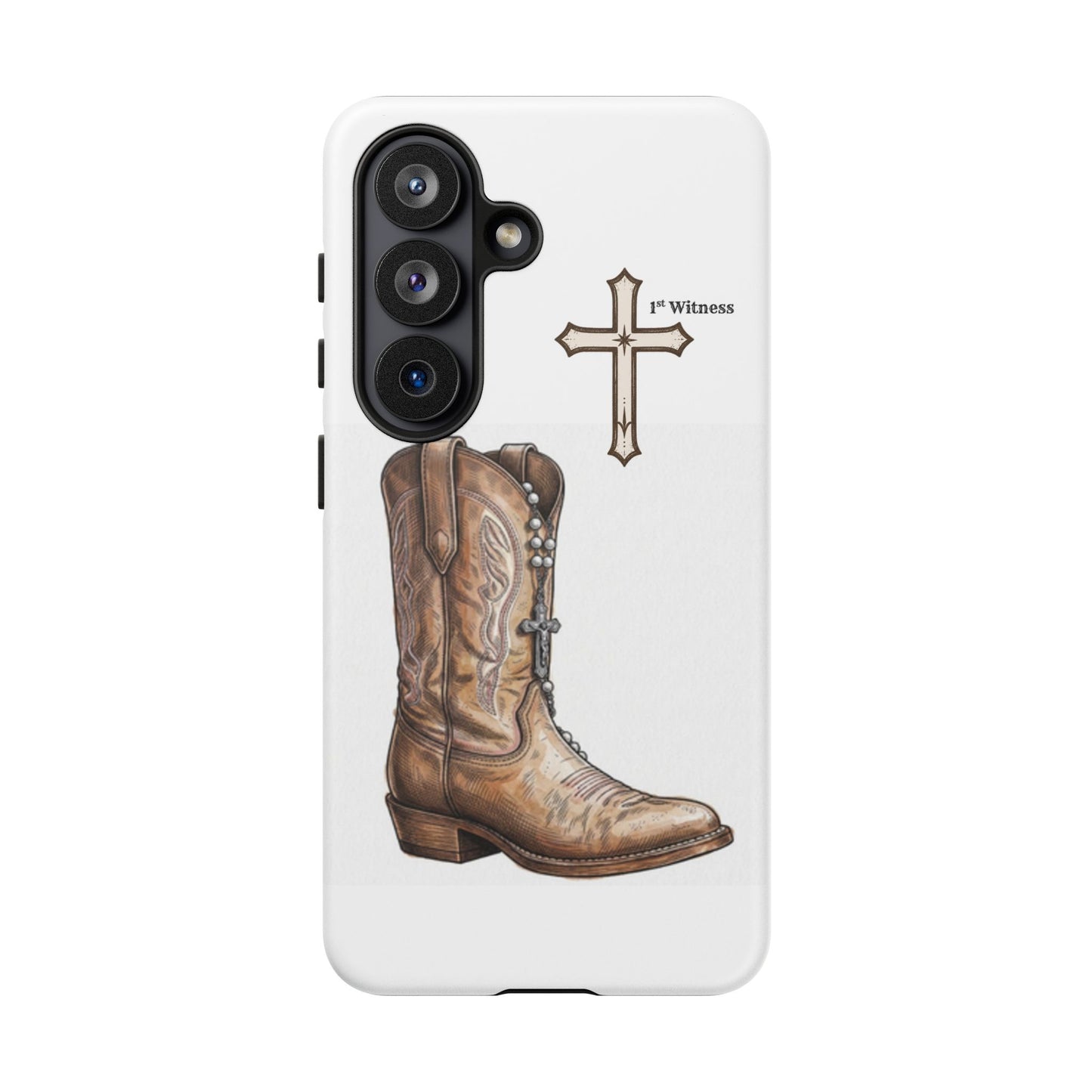 Rosary Cowboy Boot Phone Case — Western Brown Boot Protective iPhone Cover